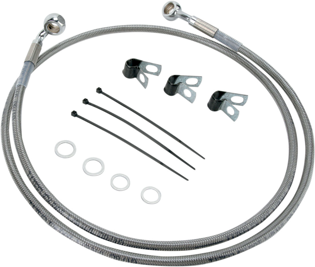 1741-2650 - DRAG SPECIALTIES Brake Line - Front - +4" - Stainless Steel 660214-4