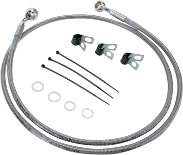 1741-2650 - DRAG SPECIALTIES Brake Line - Front - +4" - Stainless Steel 660214-4