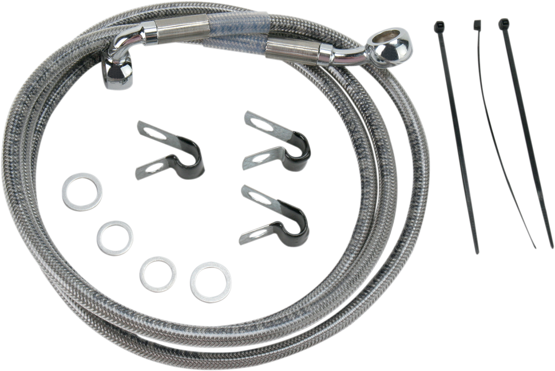 1741-2653 - DRAG SPECIALTIES Brake Line - Front - +10" - Stainless Steel 660214-10