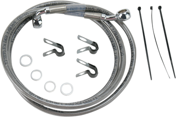 1741-2653 - DRAG SPECIALTIES Brake Line - Front - +10" - Stainless Steel 660214-10