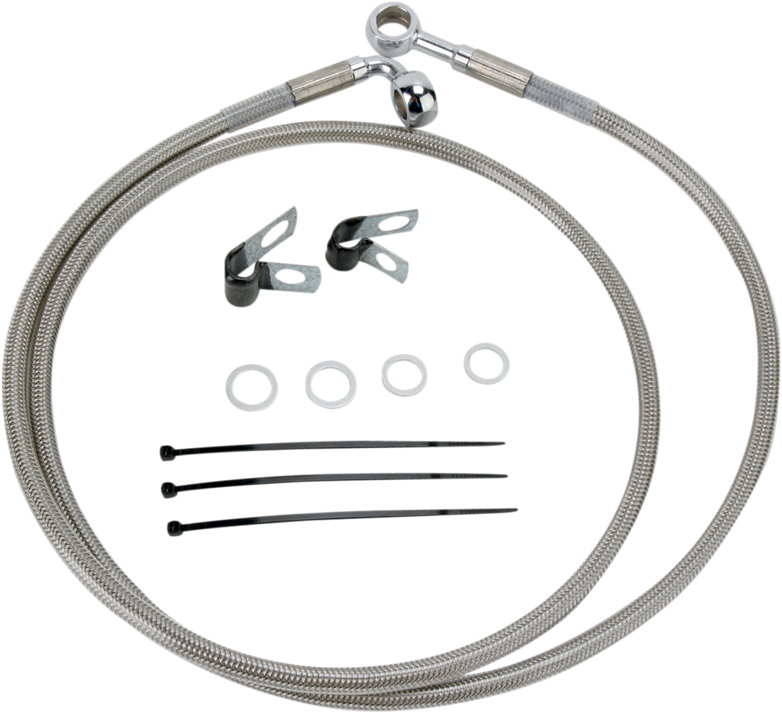 1741-2658 - DRAG SPECIALTIES Brake Line - Front - +4" - Stainless Steel 640115-4