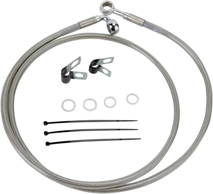 1741-2660 - DRAG SPECIALTIES Brake Line - Front - +8" - Stainless Steel 640115-8
