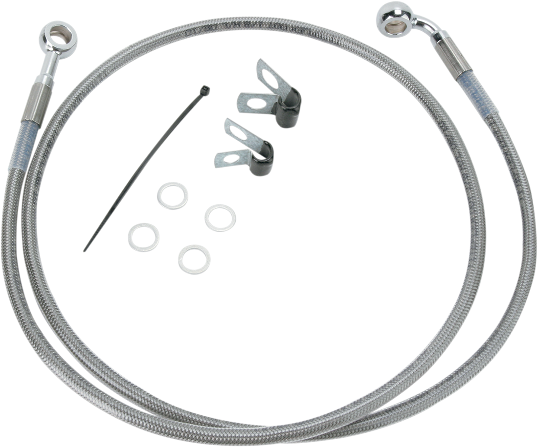 1741-2661 - DRAG SPECIALTIES Brake Line - Front - +10" - Stainless Steel 640115-10