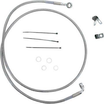 1741-2673 - DRAG SPECIALTIES Brake Line - Front - +8" - Stainless Steel 640210-8