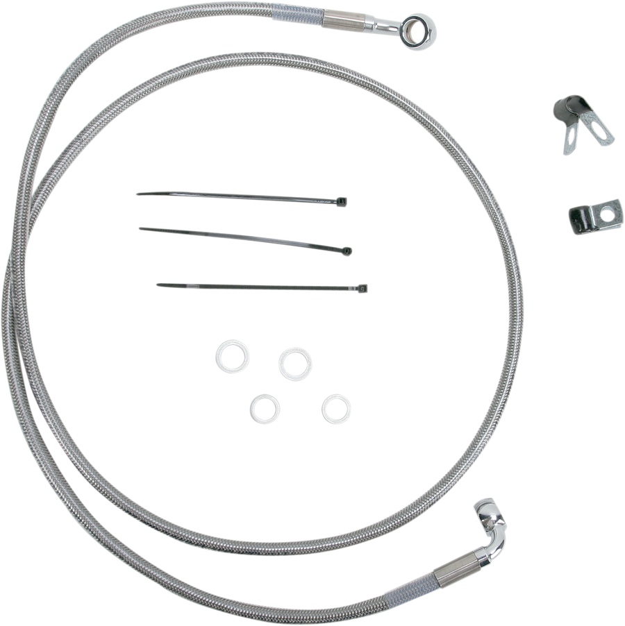 1741-2673 - DRAG SPECIALTIES Brake Line - Front - +8" - Stainless Steel 640210-8