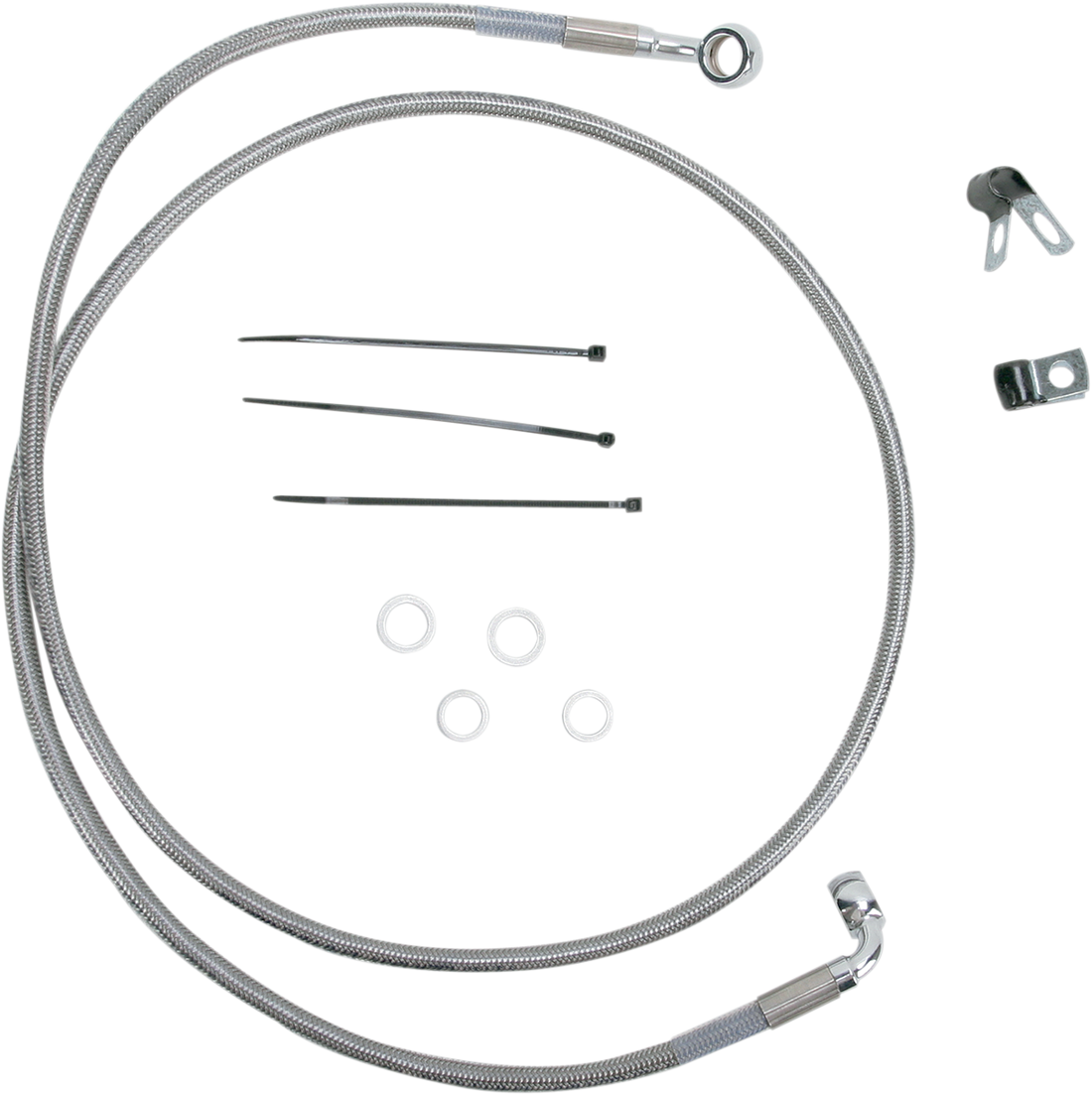 1741-2675 - DRAG SPECIALTIES Brake Line - Front - +2" - Stainless Steel 640113-2