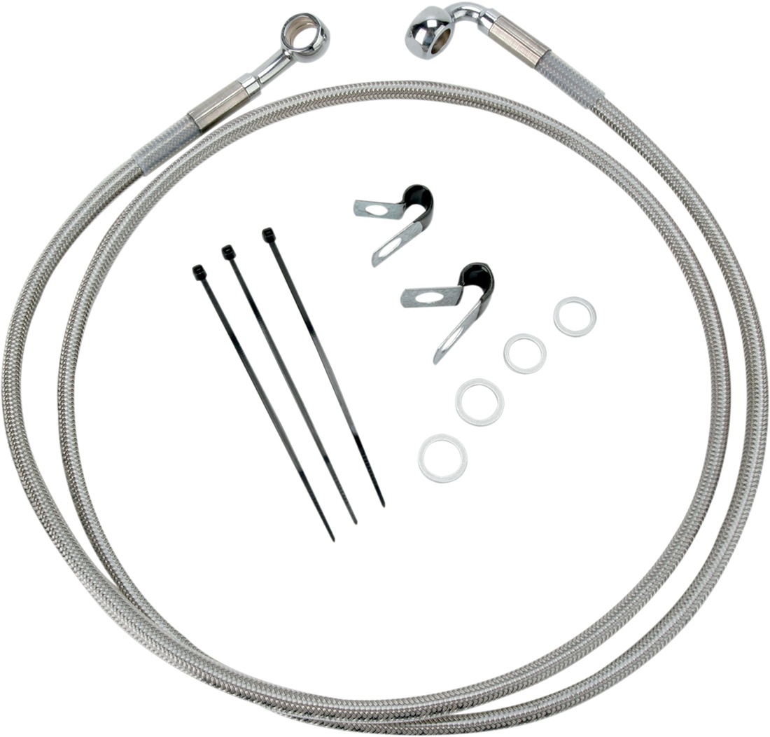 1741-2679 - DRAG SPECIALTIES Brake Line - Front - +10" - Stainless Steel 640113-10