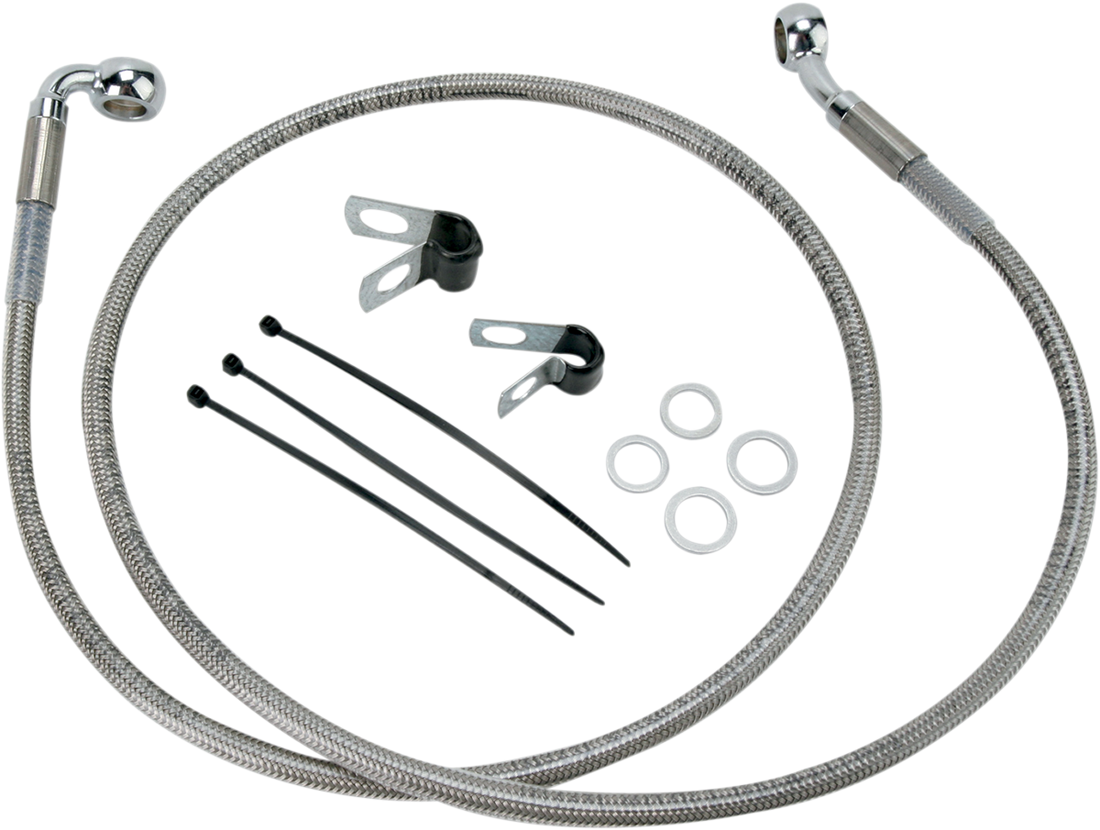 1741-2680 - DRAG SPECIALTIES Brake Line - Front - +2" - Stainless Steel 640112-2