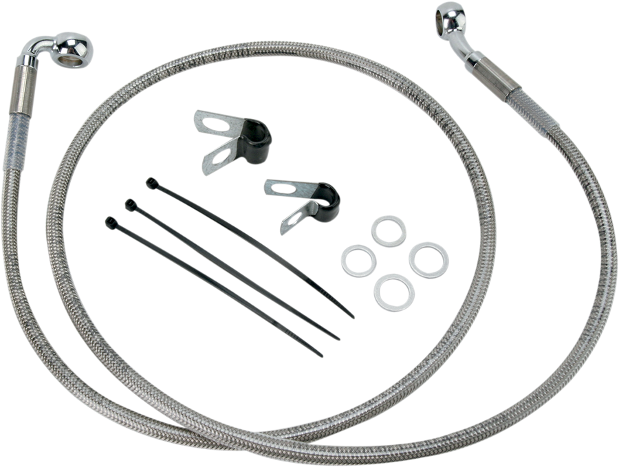 1741-2682 - DRAG SPECIALTIES Brake Line - Front - +6" - Stainless Steel 640112-6
