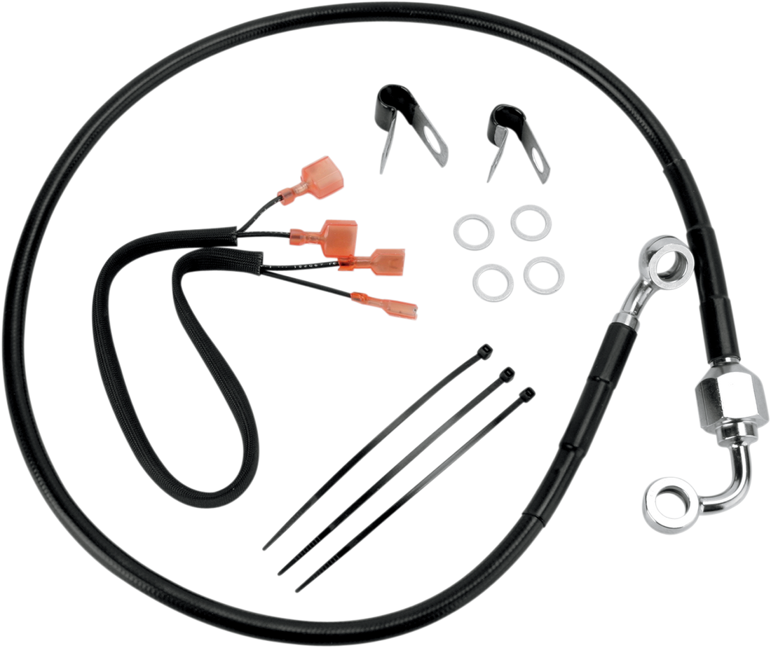 1741-2960 - DRAG SPECIALTIES Brake Line - Rear - Black 640320-BLK