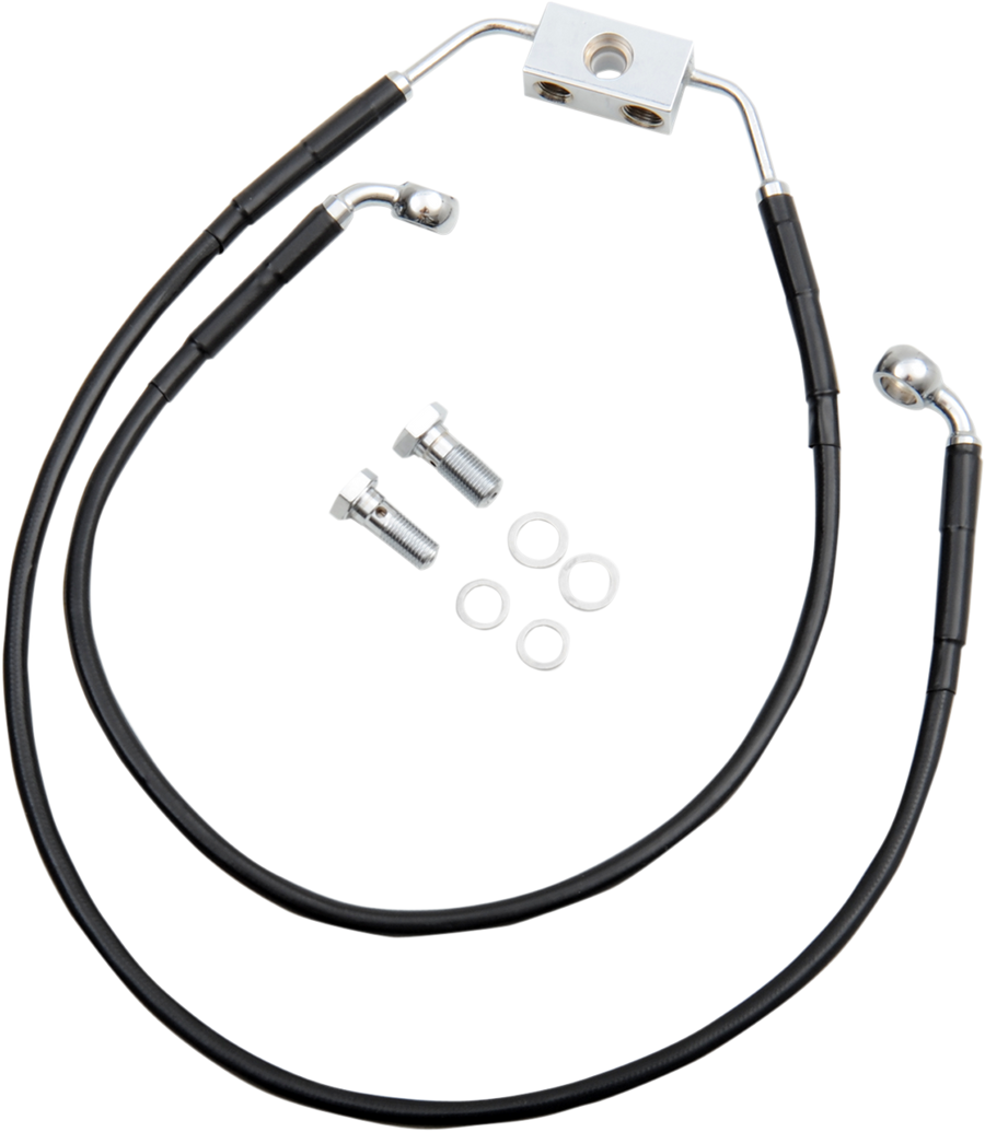 1741-3838 - DRAG SPECIALTIES Brake Line - Front - Black - +4" 612138-4BLK