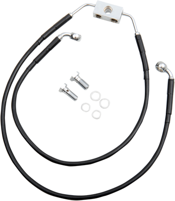 1741-3844 - DRAG SPECIALTIES Brake Line - Front - Black - +10" - FXDWG '12-'17 612138-10BLK