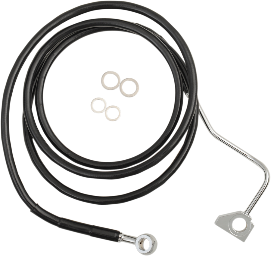 1741-3996 - DRAG SPECIALTIES Brake Line - Front - Black - +4" with ABS 614220-4BLK