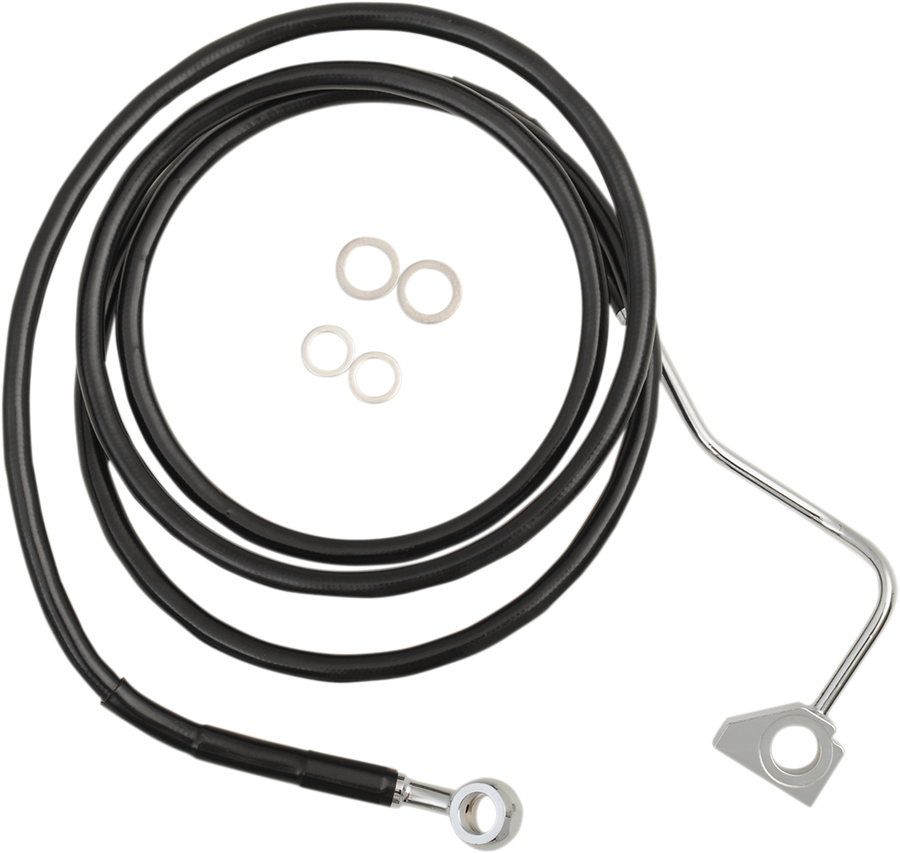 1741-3998 - DRAG SPECIALTIES Brake Line - Front - Black - +8" with ABS 614220-8BLK