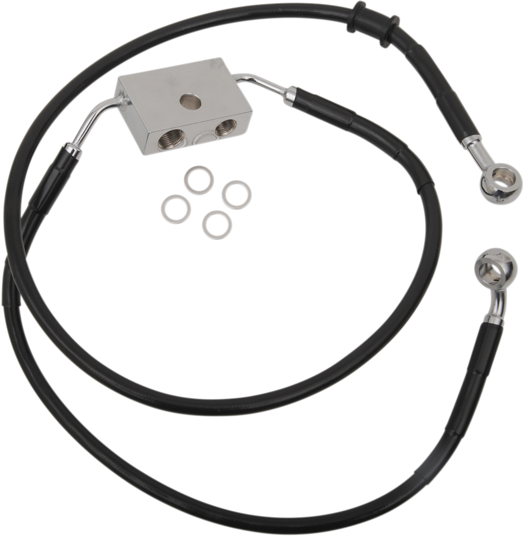 1741-5295 - DRAG SPECIALTIES Brake Line - Front - +8" - Black - XL 614743-8BLK