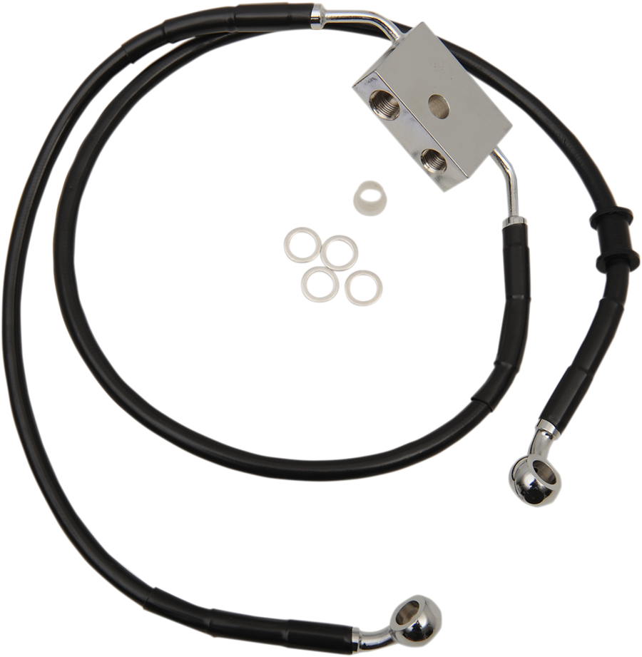 1741-5325 - DRAG SPECIALTIES Brake Line - Front - +10" - Black - XL 614750-10BLK