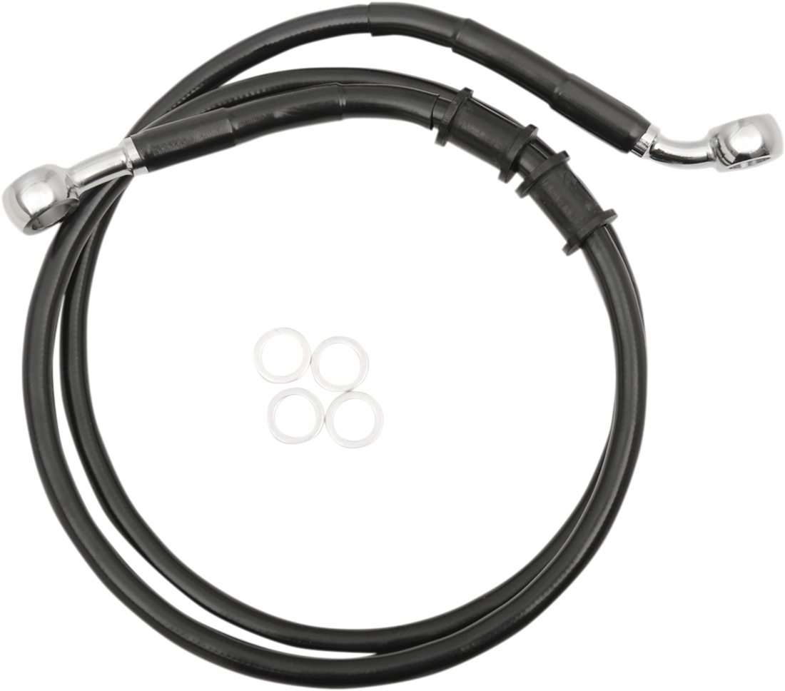 1741-5385 - DRAG SPECIALTIES Brake Line - Front (Upper) - Black 614771-BLK