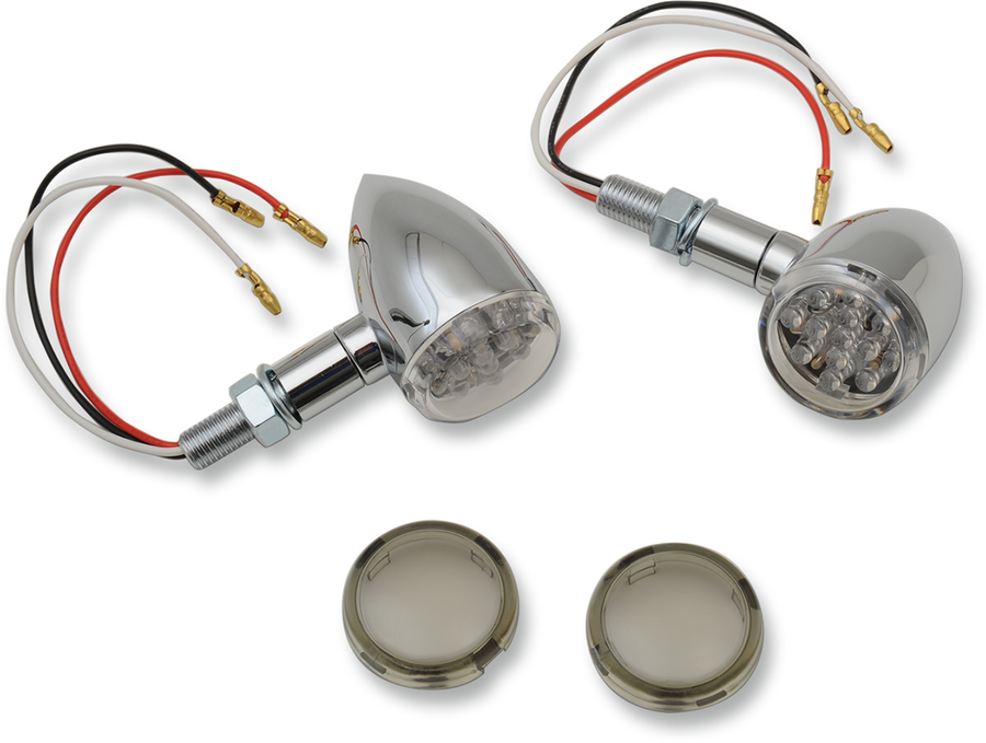 2040-1958 - DRAG SPECIALTIES LED Marker Lights - Chrome/Red - Smoke Lens 20-6390C/MIRQ