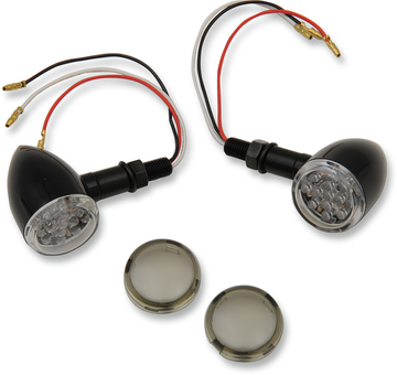 2040-1961 - DRAG SPECIALTIES LED Marker Lights - Black/Red - Smoke Lens 20-6390BC/MIRQ