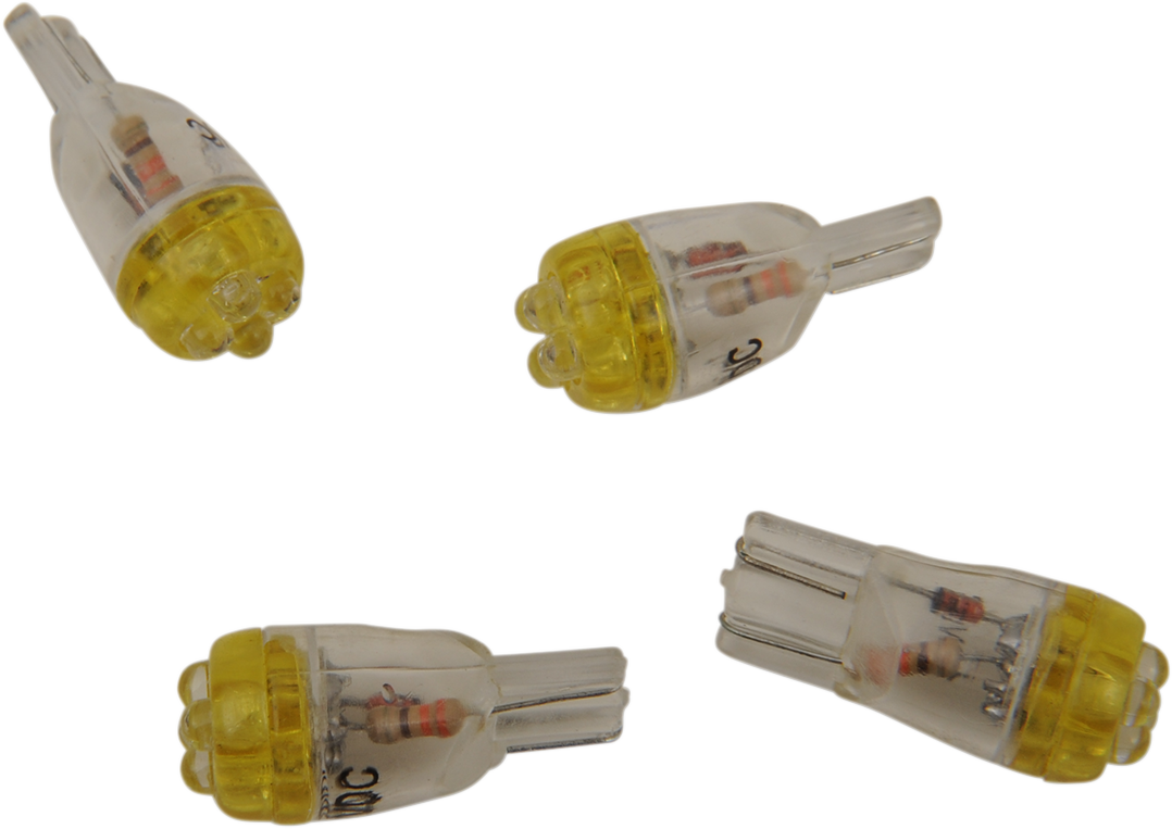 2060-0006 - DRAG SPECIALTIES Mini Wedge LED Bulbs - Amber T10-4LEDA-HC