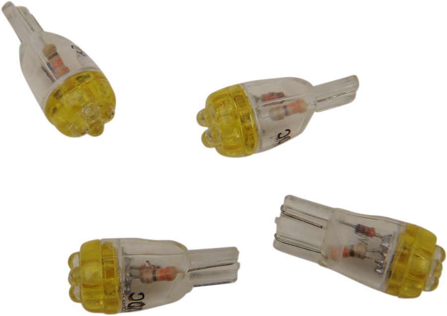 2060-0006 - DRAG SPECIALTIES Mini Wedge LED Bulbs - Amber T10-4LEDA-HC