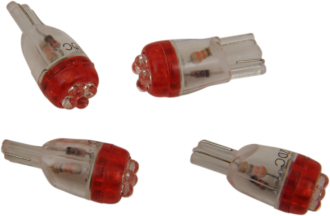 2060-0007 - DRAG SPECIALTIES Mini Wedge LED Bulbs - Red T10-4LEDR-HC