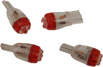 2060-0007 - DRAG SPECIALTIES Mini Wedge LED Bulbs - Red T10-4LEDR-HC