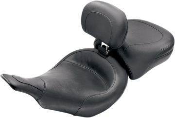 0801-0301 - MUSTANG Wide Solo Seat - With Backrest - Black - Smooth - FLT '97-'07 79127