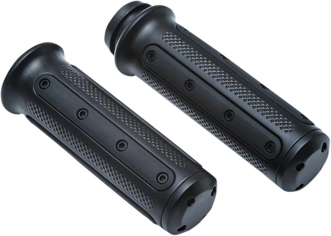 0630-1872 - KURYAKYN Grips - Heavy Industries - TBW - Black 6123