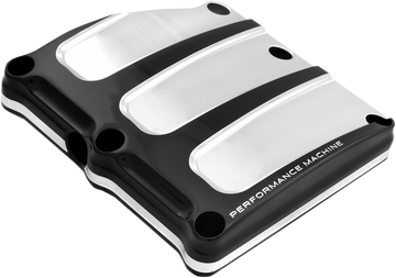 1105-0220 - PERFORMANCE MACHINE (PM) Transmission Cover - Platinum Cut* - Scallop 0203-2018-BMP