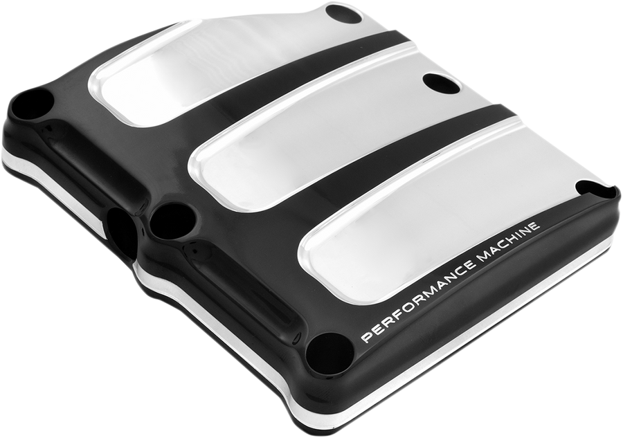 1105-0220 - PERFORMANCE MACHINE (PM) Transmission Cover - Platinum Cut* - Scallop 0203-2018-BMP