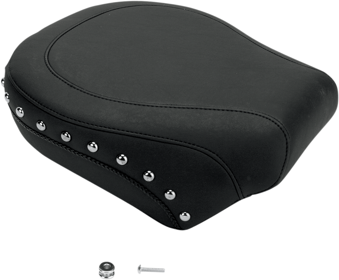 0802-0519 - MUSTANG Wide Rear Seat - Studded - Black - Softail 76243