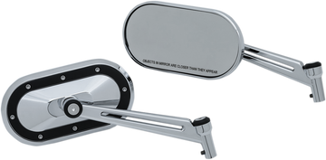 0640-1091 - KURYAKYN Heavy Industry Mirrors - Chrome/Black 1765