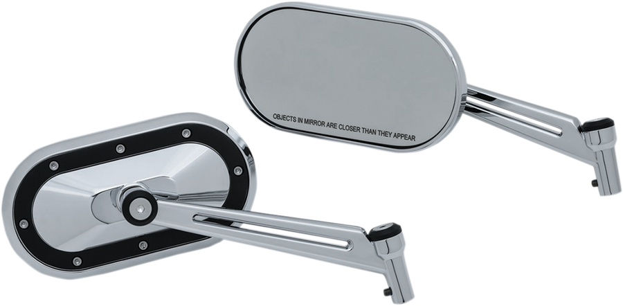 0640-1091 - KURYAKYN Heavy Industry Mirrors - Chrome/Black 1765