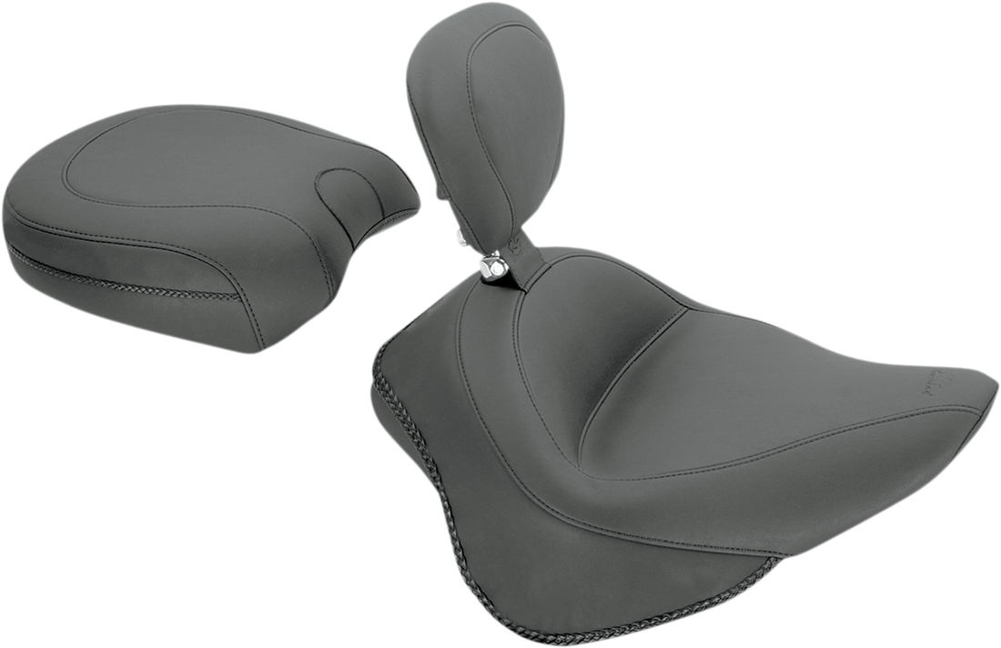 0802-0765 - MUSTANG Wide Solo Seat - With Backrest - Vintage - Black - Smooth 79742