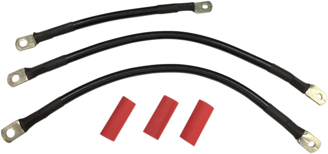 2113-0661 - DRAG SPECIALTIES Black Battery Cable Set - '93-'08 FL E25-0091B-T1