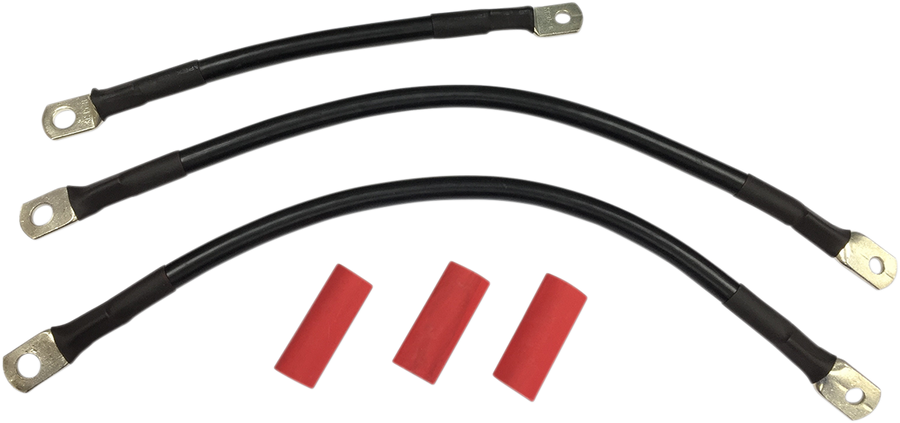 2113-0661 - DRAG SPECIALTIES Black Battery Cable Set - '93-'08 FL E25-0091B-T1