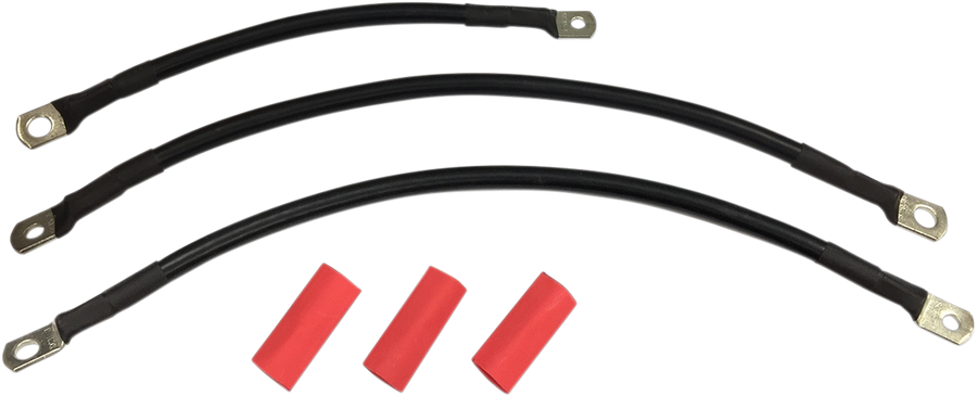 2113-0663 - DRAG SPECIALTIES Black Battery Cable Set - '94-'09 Dyna E25-0091B-T2
