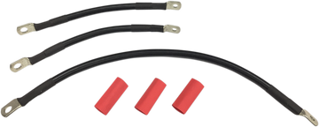 2113-0664 - DRAG SPECIALTIES Black Battery Cable Set - '91-'93 Dyna E25-0091B-T3
