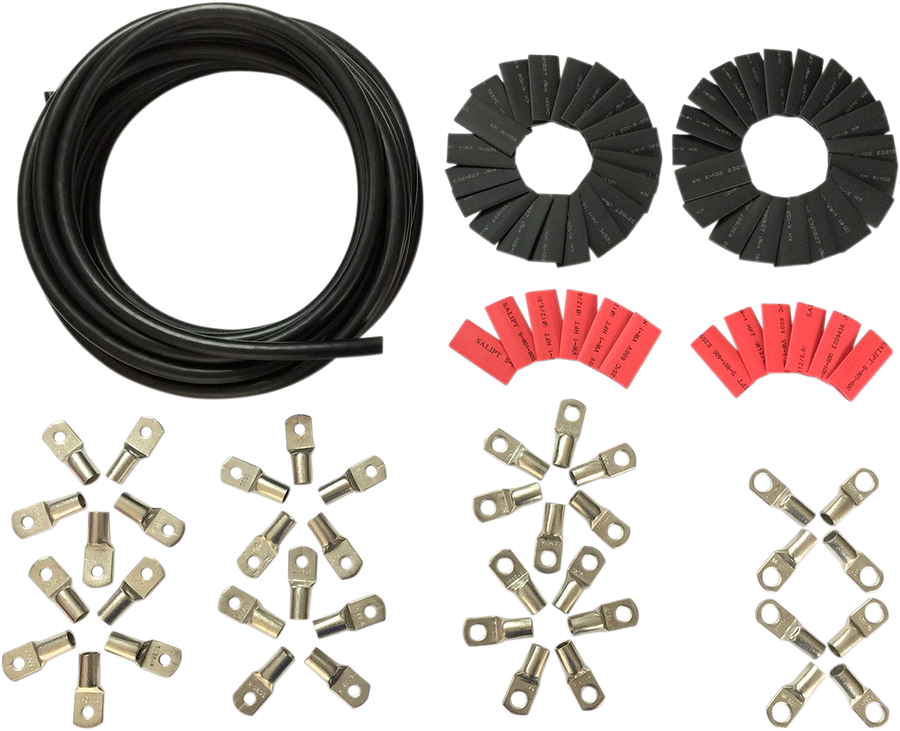 2113-0672 - DRAG SPECIALTIES Custom Battery Cable Kit  - Harley Davidson - Black E25-0092BK