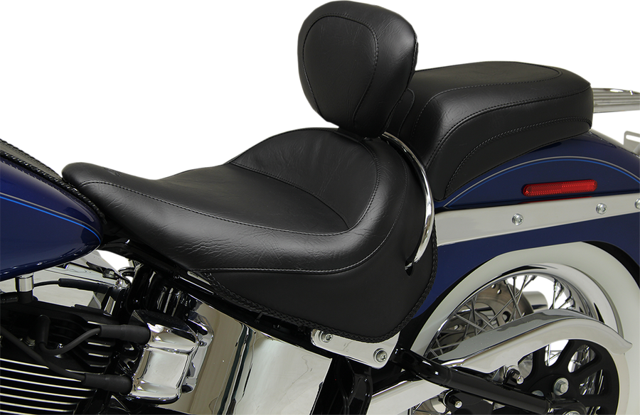 0802-0893 - MUSTANG Wide Solo Seat - With Backrest - Vintage - Black - Smooth 79914