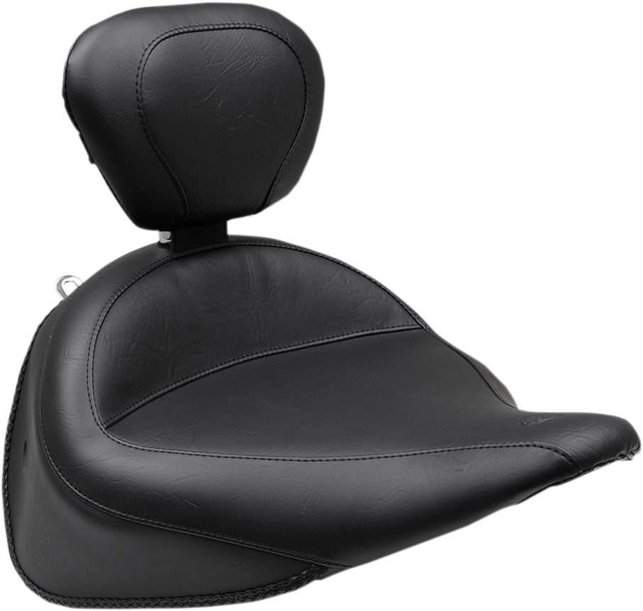 0802-0899 - MUSTANG Wide Solo Seat - With Backrest - Vintage - Black - Smooth 79916