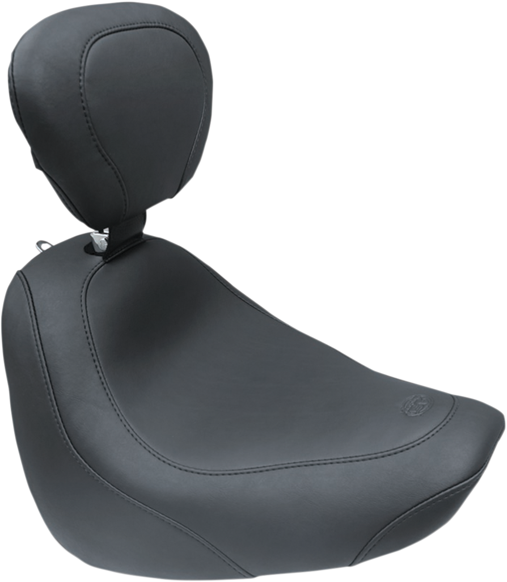 0802-1080 - MUSTANG Seat - Wide Tripper* Solo - with Backrest - Smooth - Black 79336