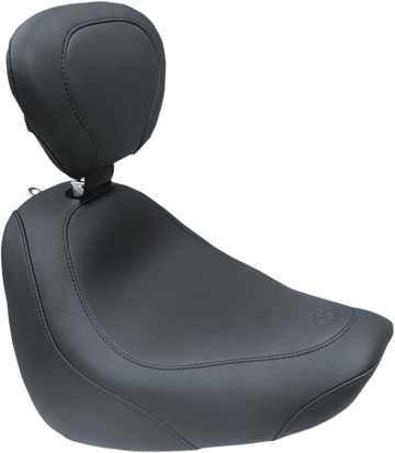 0802-1080 - MUSTANG Seat - Wide Tripper* Solo - with Backrest - Smooth - Black 79336