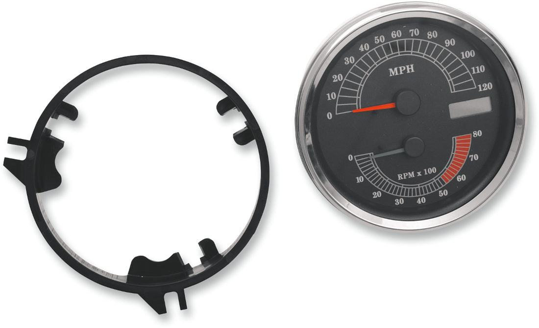2210-0103 - DRAG SPECIALTIES Electronic Speedometer/Tachometer - Stock Look - 120 mph/8000 rpm T21-6986