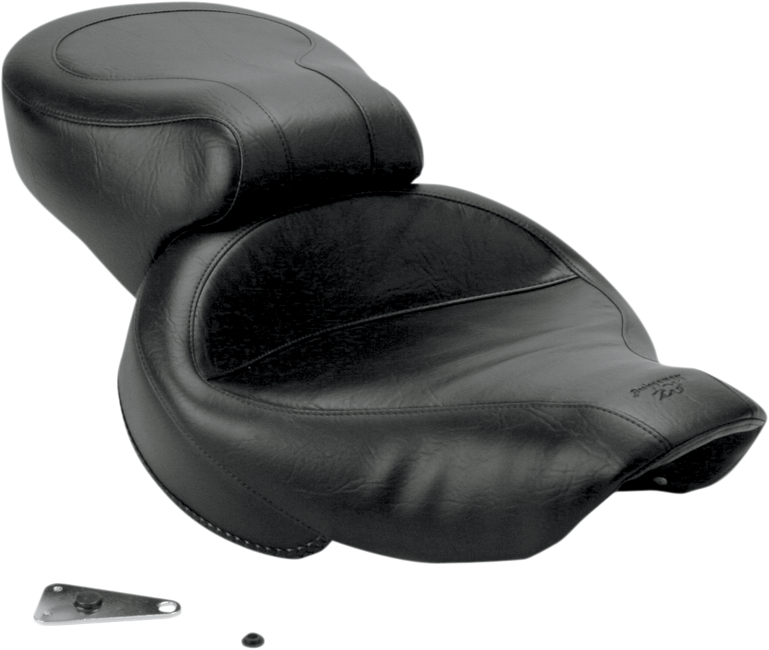 0803-0222 - MUSTANG Vintage Style Seat - Wide - Smooth - Black - Dyna '04-'05 75111