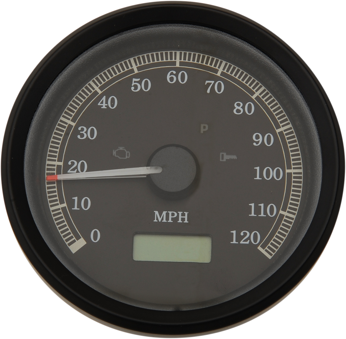 2210-0389 - DRAG SPECIALTIES 3-3/8" MPH Programmable Electronic Speedometer - Black Bezel - Black Face T21-69A3BBDS
