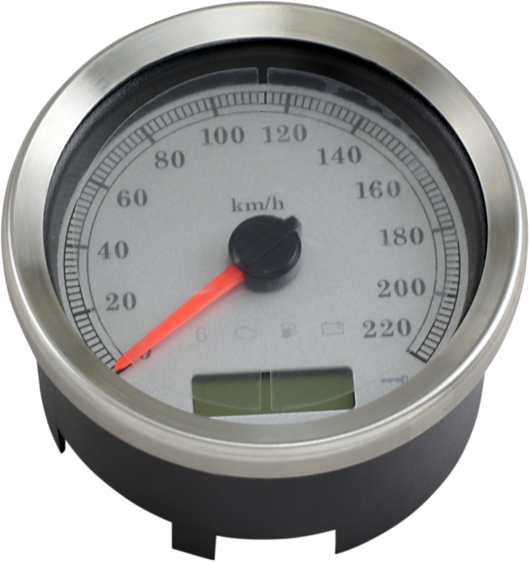 2210-0461 - DRAG SPECIALTIES Programmable Speedometer - Silver Face - KM/H 83101S