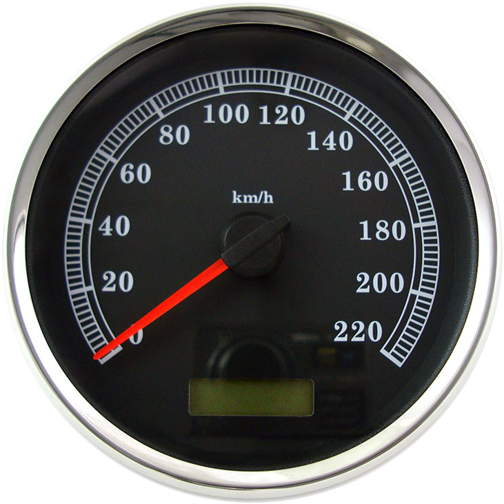 2210-0464 - DRAG SPECIALTIES Electronic Speedometer - Black - 220 KPH 83105B