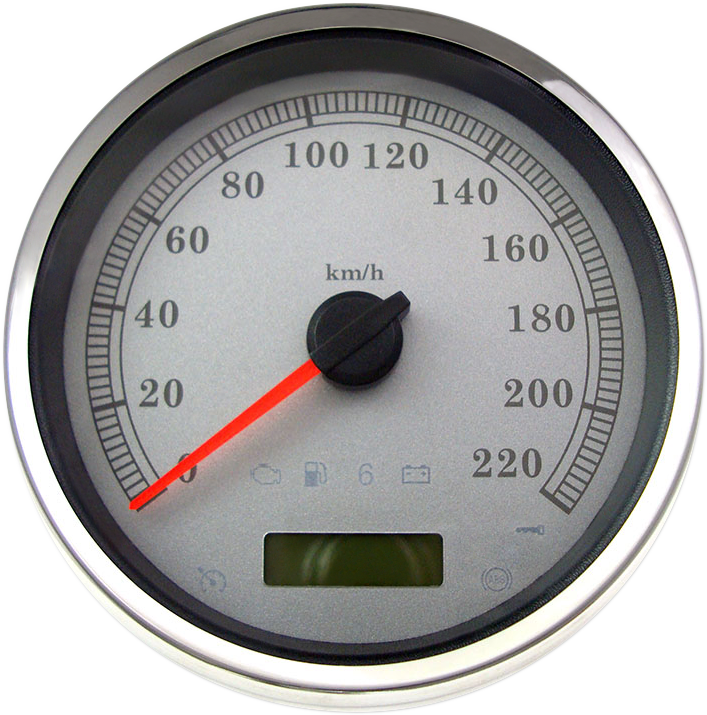 2210-0465 - DRAG SPECIALTIES Electronic Speedometer - Silver - 220 KPH 83105S